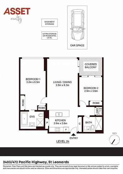 2403/472 Pacific Highway, St Leonards, NSW 2065, 2 slaapkamers, 2 badkamers, Apartment
