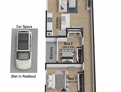 1407/83 Queens Road, Melbourne, Melbourne CBD, 2 Bedrooms, 1 Bathrooms, Apartment