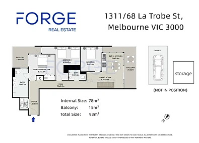 1311/68 La Trobe Street, Melbourne, VIC 3000, 3 Bedrooms, 2 Bathrooms, Apartment