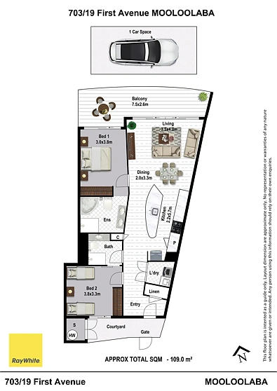 703/19 First Avenue, Mooloolaba, QLD 4557, 2房, 2浴, Unit