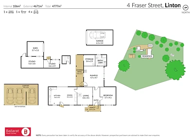4 Fraser Street, Linton, VIC 3360, 1房, 1浴, House