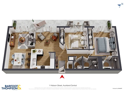 806/1 Hobson Street, City Centre, Auckland City, 2 ਕਮਰੇ, 2 ਬਾਥਰੂਮ, Apartment