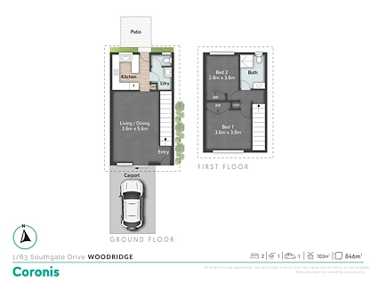 1/63 Southgate Drive, Woodridge, Brisbane - Southern Region, 2房, 1浴, Townhouse