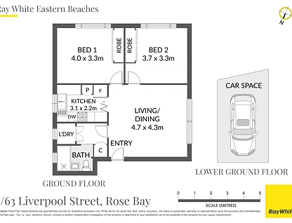 3/63 Liverpool Street, Rose Bay, Eastern Suburbs, 2 ห้องนอน, 1 ห้องน้ำ, Apartment