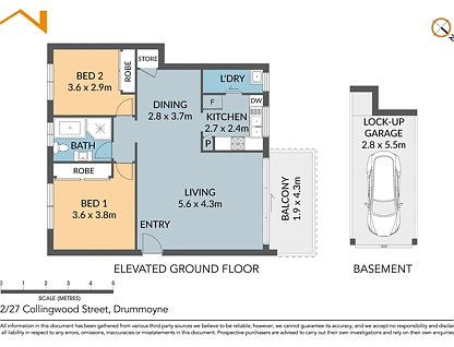 2/27-31 Collingwood Street, Drummoyne, Inner West, 2 phòng ngủ, 1 phòng tắm, Apartment