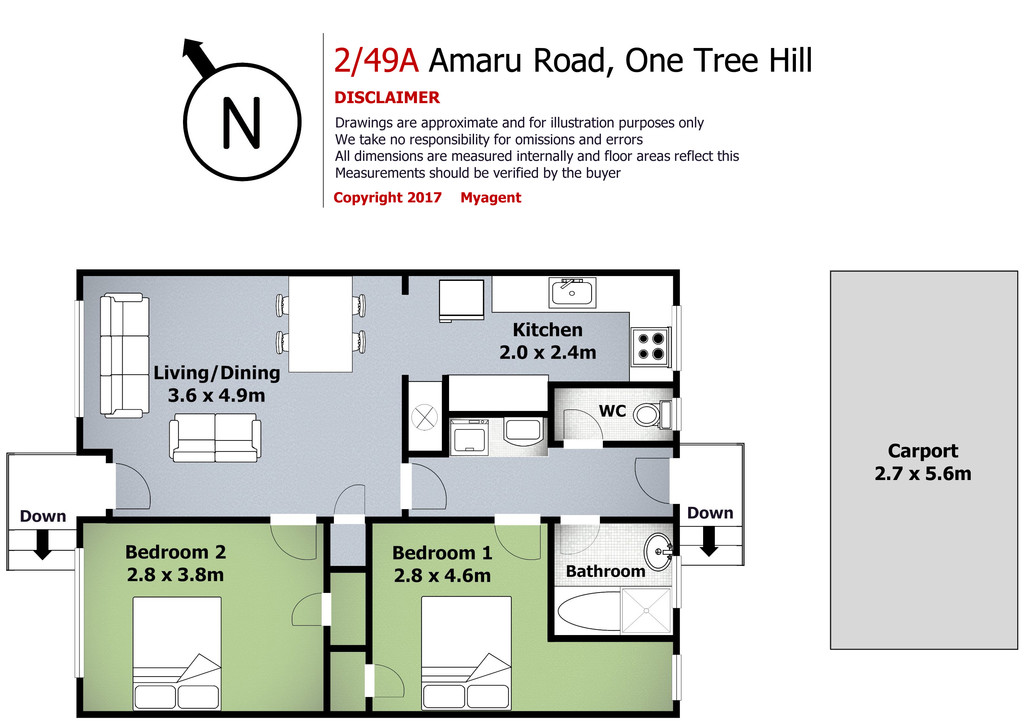 2/49a Amaru Road, One Tree Hill, Auckland, 0 침실, 1 욕실