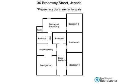 36 Broadway, Jeparit, VIC 3423, 3 slaapkamers, 1 badkamers, House