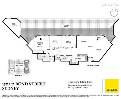 1502/2 Bond Street, Sydney, NSW 2000, 4 slaapkamers, 2 badkamers, Apartment
