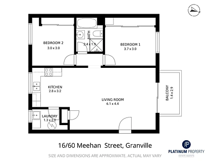 16/60 Meehan Street, Granville, Parramatta (Northwest suburbs), 2房, 1浴, Apartment
