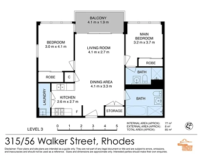 315/56 Walker Street, Rhodes, Inner West, 2 phòng ngủ, 2 phòng tắm, Apartment