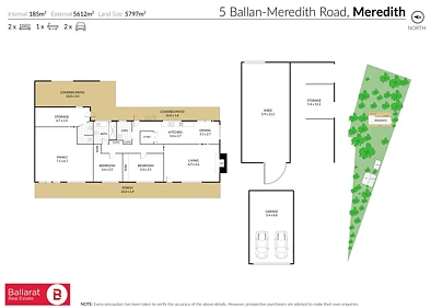 ਮੰਜ਼ਿਲ ਦੀ ਯੋਜਨਾ - 5 Ballan-Meredith Road, Meredith, VIC 3333