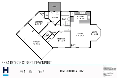 ਮੰਜ਼ਿਲ ਦੀ ਯੋਜਨਾ - 3/74 George Street, Devonport, TAS 7310
