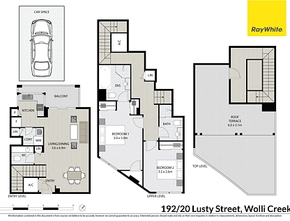 192/20 Lusty Street, Wolli Creek, South Western Suburbs, 2部屋, 3バスルーム, Apartment