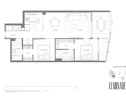 1509/20 Festival Place, Newstead, Brisbane - Inner City Region, 2房, 2浴, Apartment