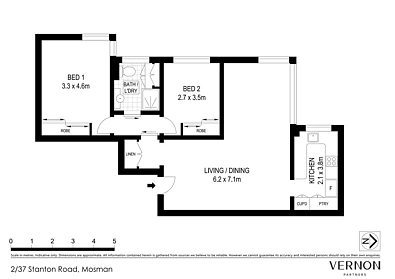 2/37 Stanton Road, Mosman, NSW 2088, 2 slaapkamers, 1 badkamers, Apartment