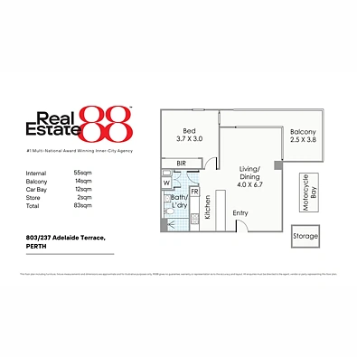 803/237 Adelaide Terrace, Perth, WA 6000, 1房, 1浴, Apartment