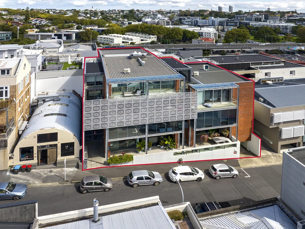 Freemans Bay Architecturally inspired office with sunny balcony