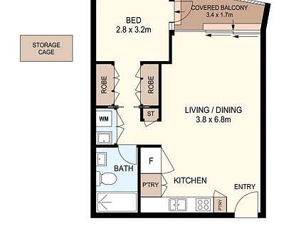 Level 3/310/7 Metters Street, Erskineville, Inner West, 1 રૂમ, 1 બાથરૂમ, Apartment