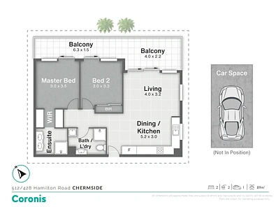 512/428 Hamilton Road, Chermside, QLD 4032, 2 Kuwarto, 2 Banyo, Unit