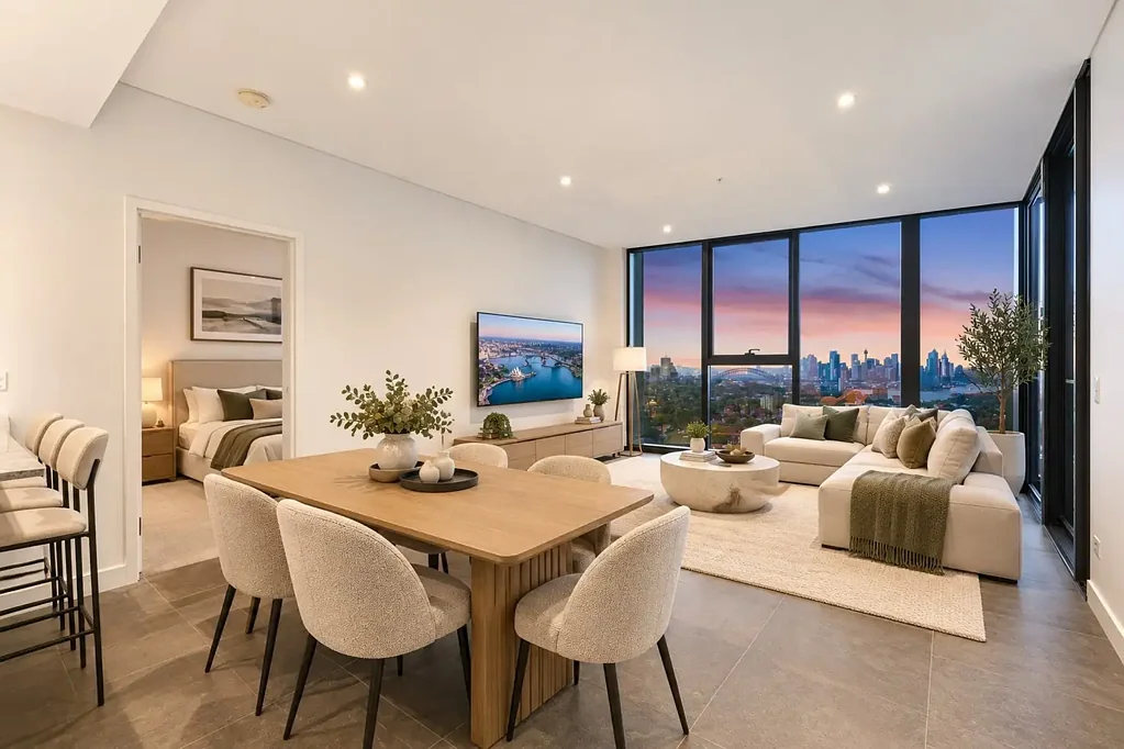 Luxury High-Rise Apartment with Breathtaking Sydney Harbour Bridge and City Skyline Views