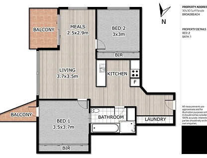Level 3/304/30 Surf Parade, Broadbeach, Gold Coast, 2部屋, 1バスルーム, Apartment