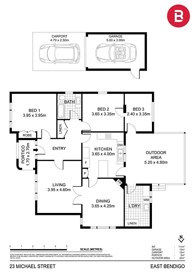 户型图 - 35 Michael Street, East Bendigo, VIC 3550