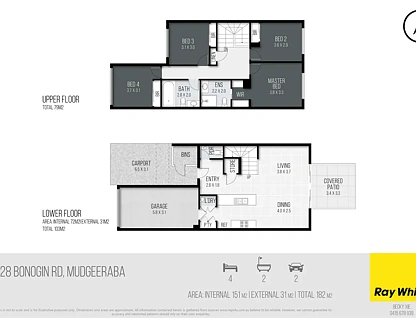 8/28 Bonogin Road, Mudgeeraba, Gold Coast, 4房, 2浴, Townhouse