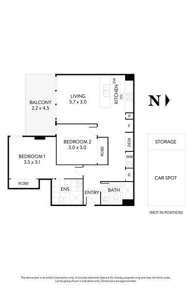 413/4 Young Street, Moonee Ponds, VIC 3039, 2 rūma, 2 rūma horoi, Apartment