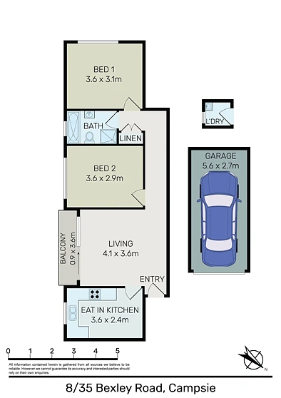 8/35 Bexley Road, Campsie, NSW 2194, 2 slaapkamers, 1 badkamers, Apartment