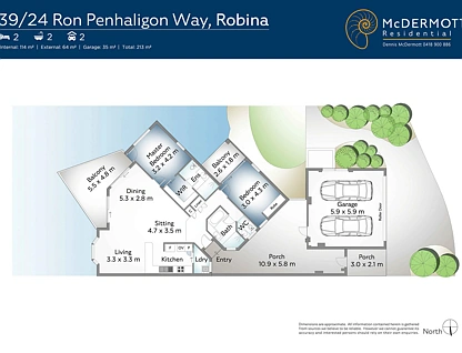 39/24 Ron Penhaligon Way, Robina, Gold Coast, 2房, 2浴, Apartment