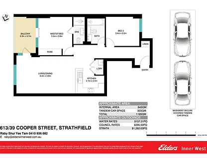 613/39 Cooper Street, Strathfield, Inner West, 2 ห้องนอน, 2 ห้องน้ำ, Apartment