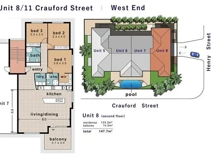 8/11 Crauford Street, West End, QLD 4810, 3 slaapkamers, 2 badkamers, Unit