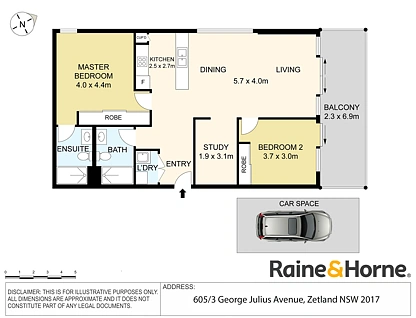 605/3 George Julius Avenue, Zetland, Eastern Suburbs, 2 Schlafzimmer, 2 Badezimmer, Apartment