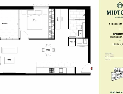 607/49 Denison Street, Wollongong, Wollongong - Greater Region, 1 غرف, 1 حمامات, Apartment