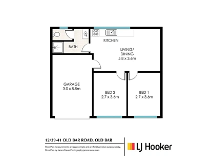 12/39-41 Old Bar Road, Old Bar, NSW 2430, 2 ห้องนอน, 1 ห้องน้ำ, Unit