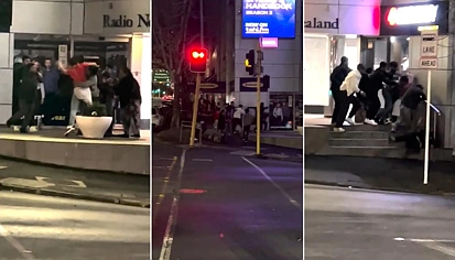 奥克兰CBD惊现暴力街头，十几人深夜互殴打群架，网友看呆