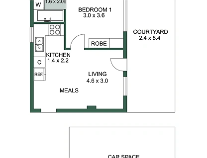 7/12-26 Marine Parade, Abbotsford, Melbourne CBD, 1房, 1浴, Apartment