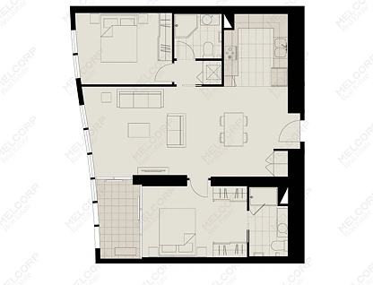 2004/9 Power Street, Southbank, Melbourne CBD, 2 غرف, 2 حمامات, Apartment
