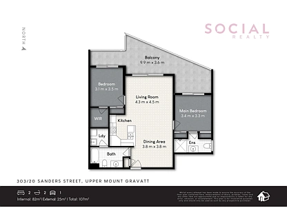303/20 Sanders Street, Upper Mount Gravatt, Brisbane - Southern Region, 2 Bedrooms, 2 Bathrooms, Apartment