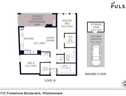 607/2 Foreshore Boulevard, Woolooware, Sutherland Shire, 2房, 2浴, Apartment