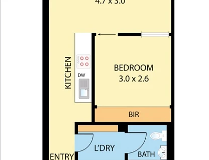 32/422-432 Cardigan Street, Carlton, Melbourne CBD, 1房, 1浴, Apartment