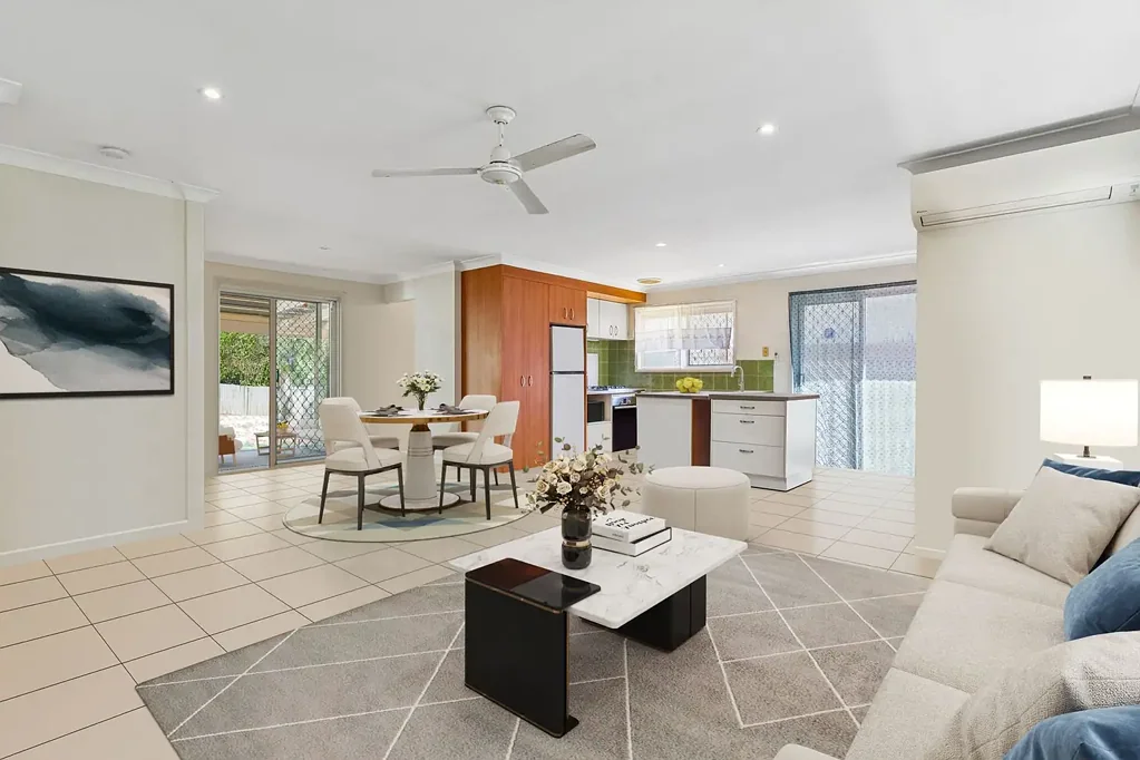 Ormiston 2房 Ormiston中心位置 两个大卧带吊扇 宽敞地块围栏花园 大型棚屋储物 后露台娱乐便利 公交站对面学校 步行Ormiston College Location, Lifestyle, and Convenience in Ormiston