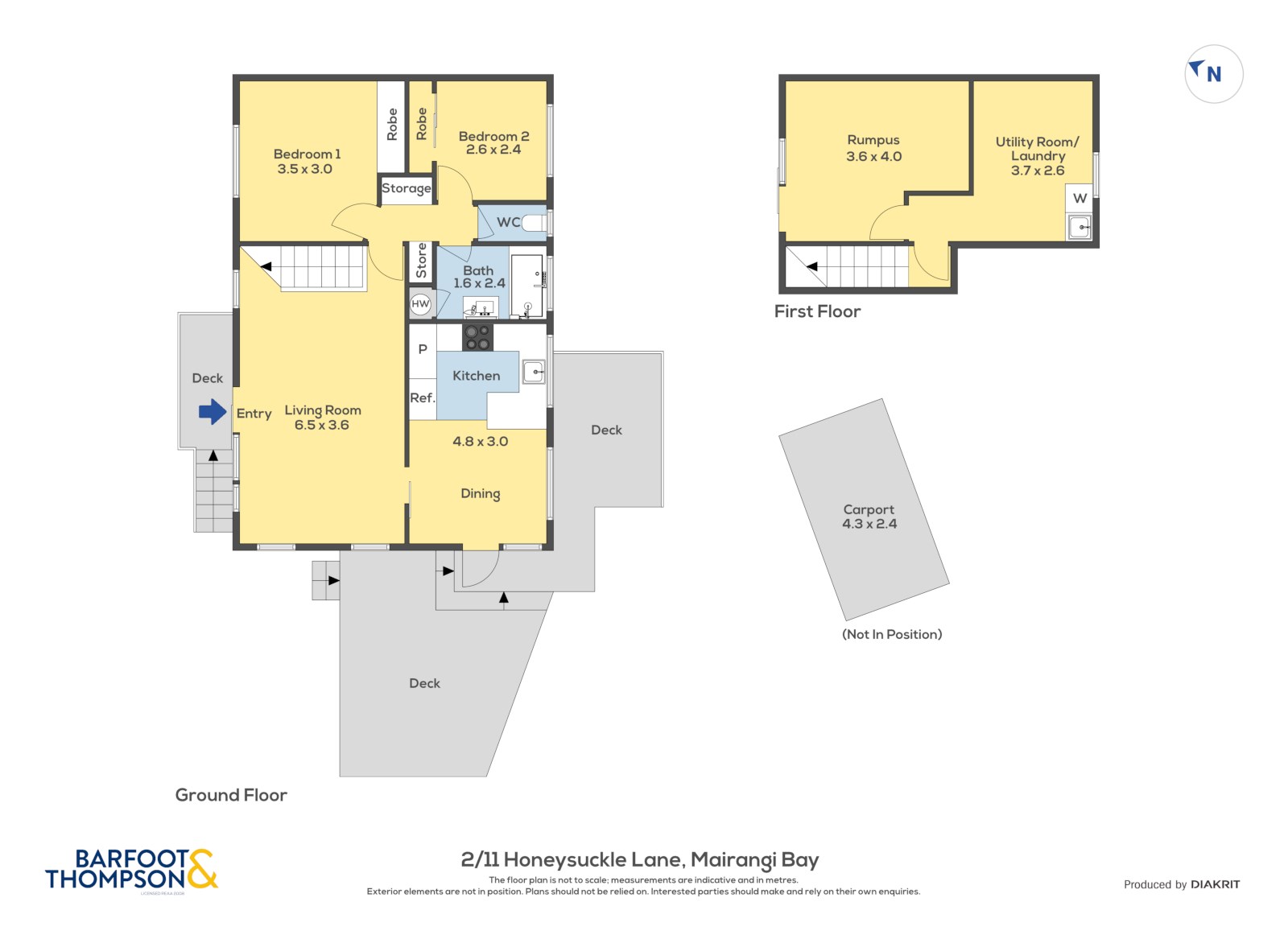 2/11 Honeysuckle Lane, Mairangi Bay, Auckland - North Shore, 2 habitaciones, 1 baños