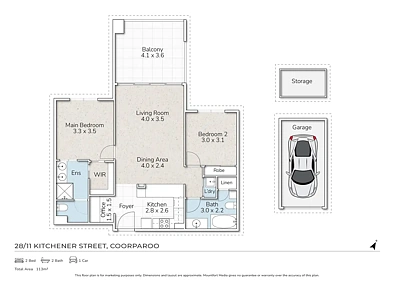28/11 Kitchener Street, Coorparoo, QLD 4151, 2 રૂમ, 2 બાથરૂમ, Apartment