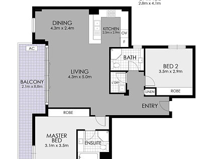 702/7-9 Churchill Avenue, Strathfield, Inner West, 2 침실, 2 욕실, Apartment