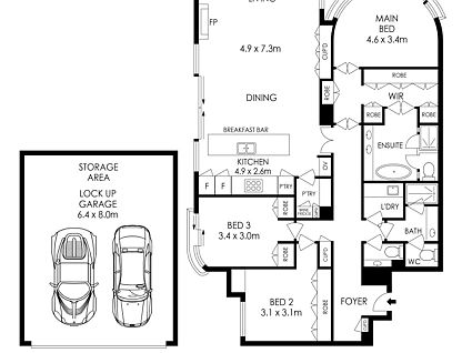 304/147 Kurraba Road, Kurraba Point, Lower North Shore, 3 habitaciones, 2 baños, Apartment