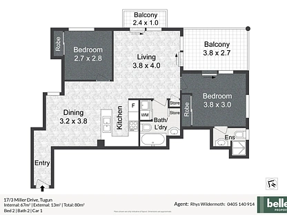 17/3 Millers Drive, Tugun, Gold Coast, 2 Bedrooms, 2 Bathrooms, Apartment