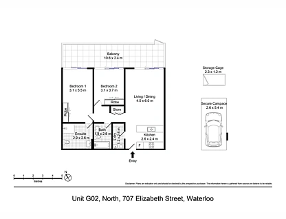 G02/707 Elizabeth Street, Waterloo, Eastern Suburbs, 2房, 2浴, Apartment