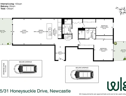 205/31 Honeysuckle Drive, Newcastle, Newcastle, 2 rūma, 2 rūma horoi, Apartment