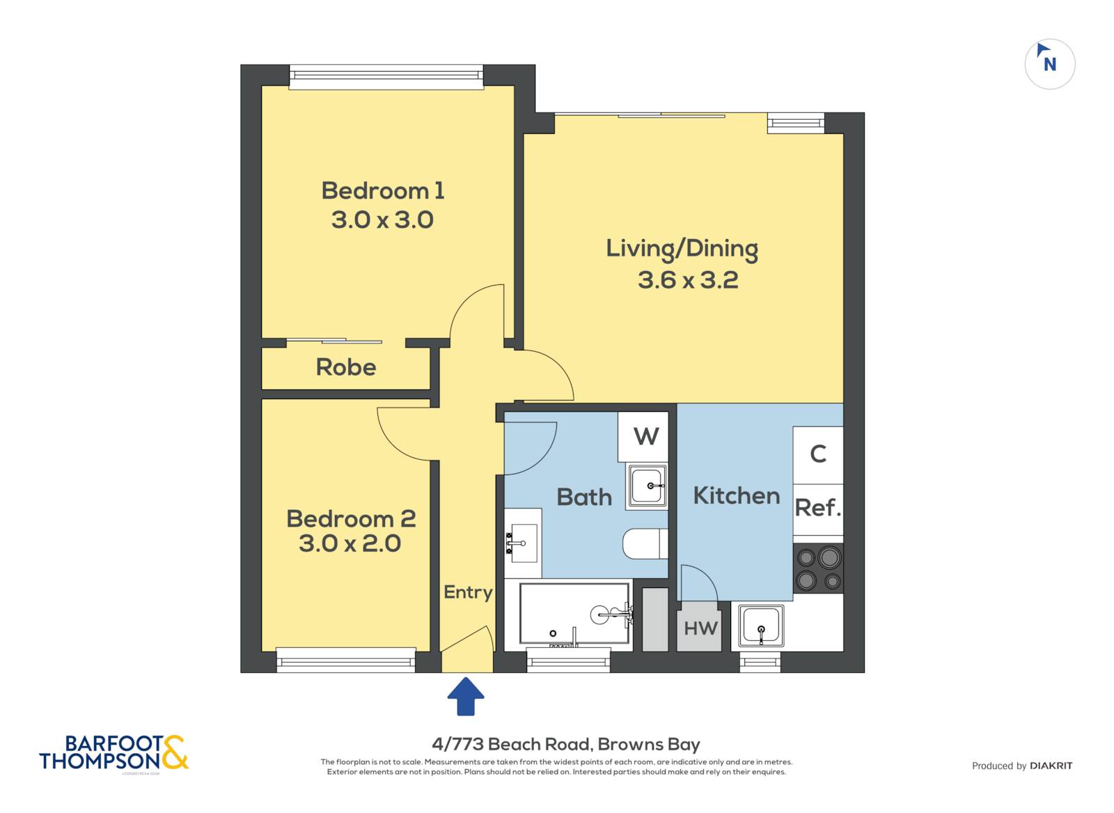 4/773 Beach Road, Browns Bay, Auckland - North Shore, 2房, 1浴